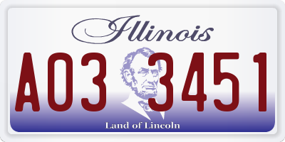 IL license plate A033451