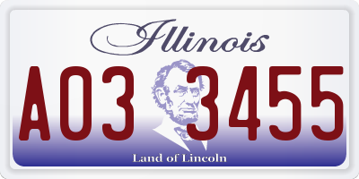 IL license plate A033455