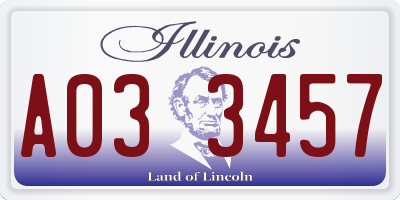 IL license plate A033457