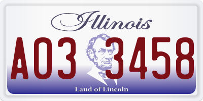 IL license plate A033458