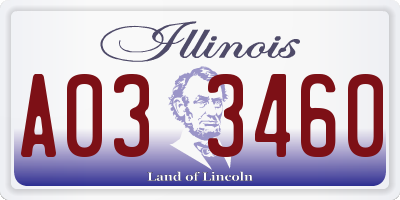IL license plate A033460