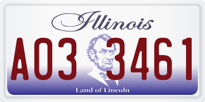 IL license plate A033461