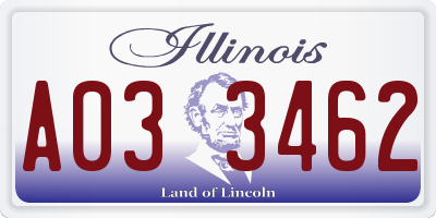 IL license plate A033462