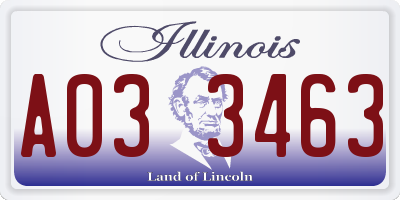 IL license plate A033463