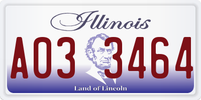 IL license plate A033464