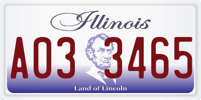IL license plate A033465