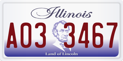 IL license plate A033467