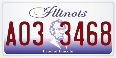 IL license plate A033468