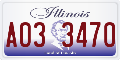 IL license plate A033470