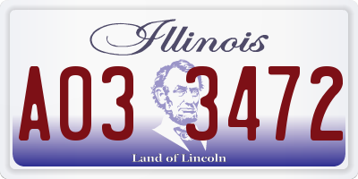IL license plate A033472