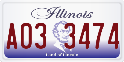 IL license plate A033474