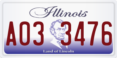IL license plate A033476