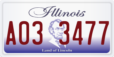 IL license plate A033477