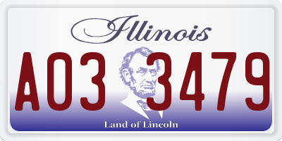 IL license plate A033479