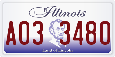 IL license plate A033480