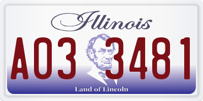 IL license plate A033481