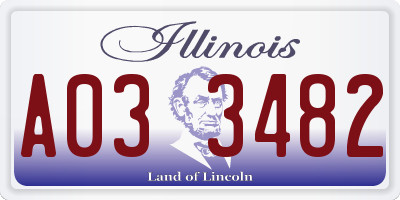 IL license plate A033482