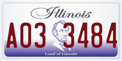 IL license plate A033484