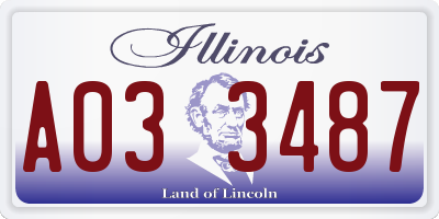 IL license plate A033487