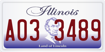 IL license plate A033489
