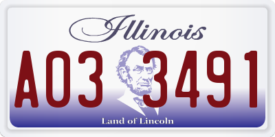 IL license plate A033491