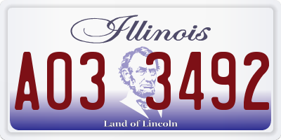IL license plate A033492