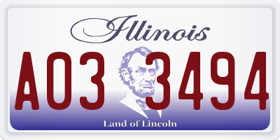 IL license plate A033494