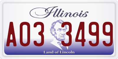 IL license plate A033499