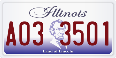 IL license plate A033501