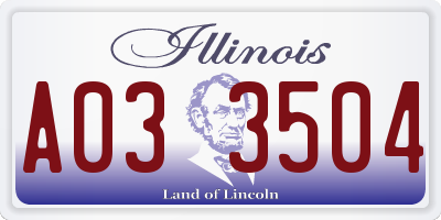 IL license plate A033504