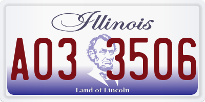 IL license plate A033506