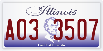 IL license plate A033507