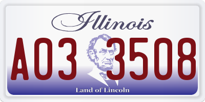 IL license plate A033508