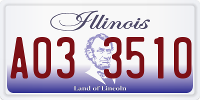 IL license plate A033510