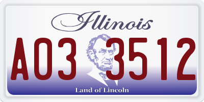 IL license plate A033512