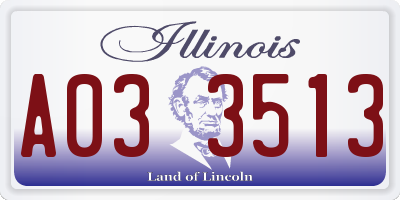 IL license plate A033513