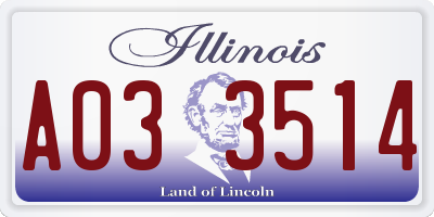 IL license plate A033514
