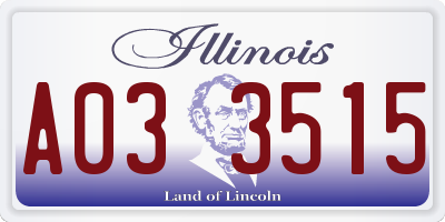 IL license plate A033515