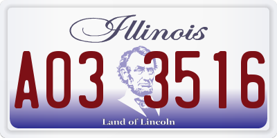 IL license plate A033516