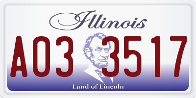 IL license plate A033517