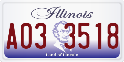 IL license plate A033518