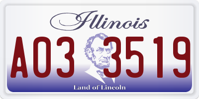 IL license plate A033519