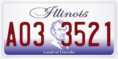 IL license plate A033521