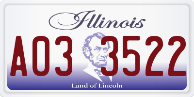 IL license plate A033522