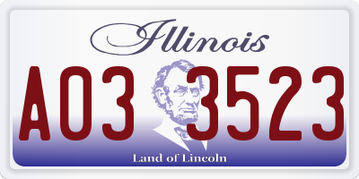 IL license plate A033523