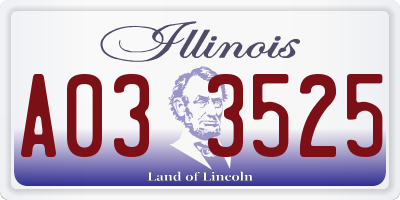 IL license plate A033525