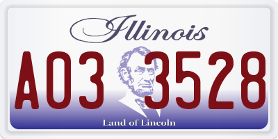 IL license plate A033528
