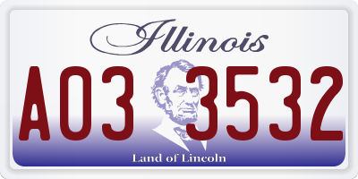IL license plate A033532