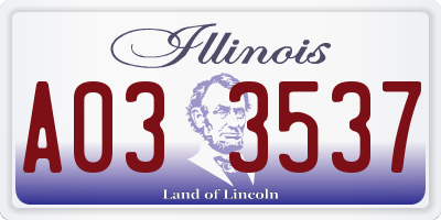 IL license plate A033537