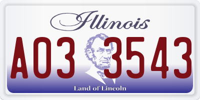 IL license plate A033543